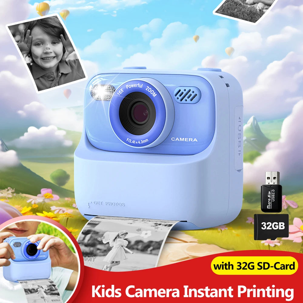 Kids Instant Print Camera 1080P Dual Lens – Gift for Girls & Boys Kids Digital Camera Nixie