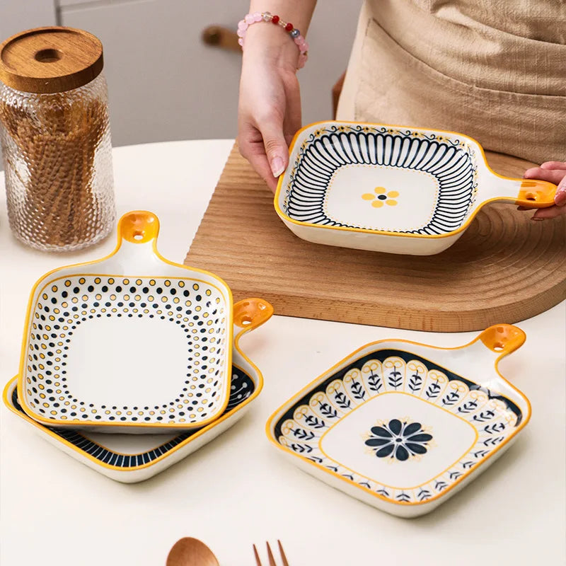 Nordic Ceramic Bowl & Dish Set – Baking Tray & Dumpling Plate