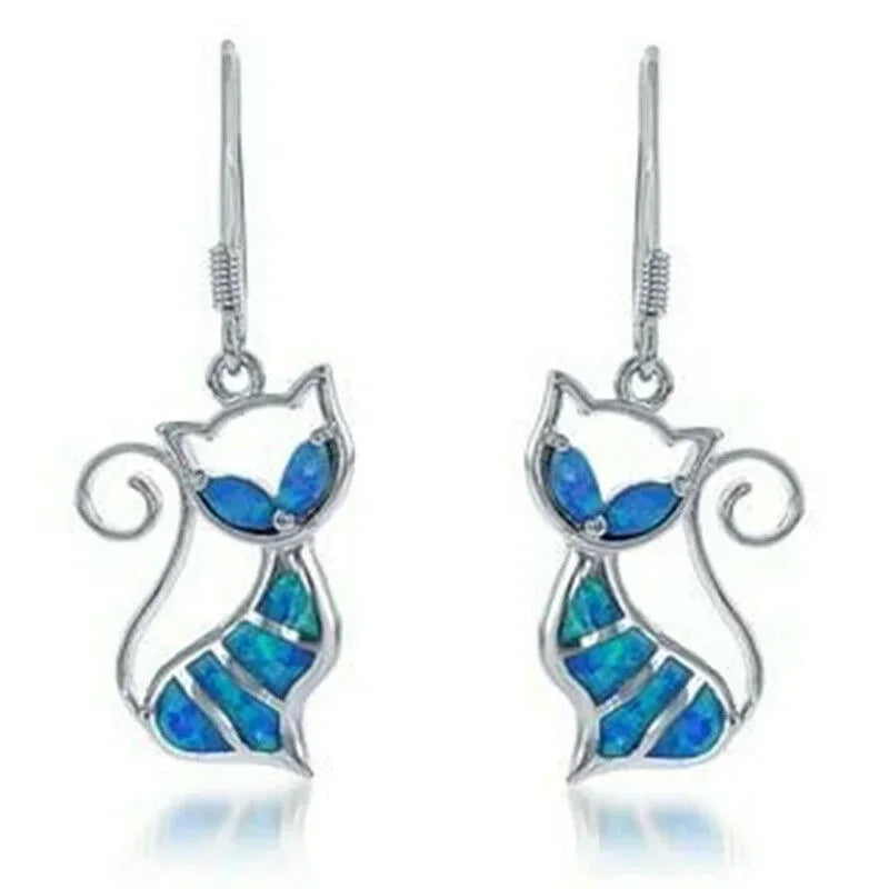 Simulated Opal Stud Earrings – Blue Fashion Jewelry for Women Stud Earrings Nixie