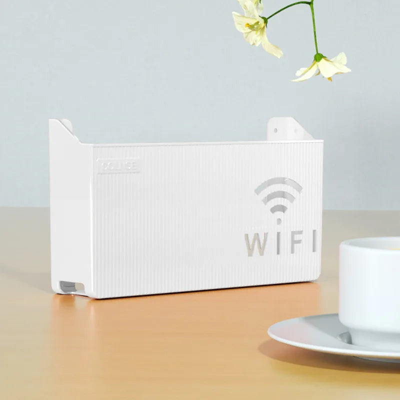Wall Mounted WiFi Router Rack & Cable Management Storage Box Router Storage Rack Nixie WHITE