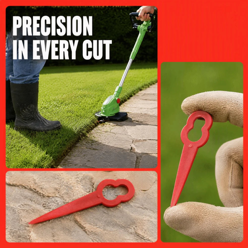 100-Pack 76mm Nylon Grass Trimmer Blades – Red Replacement Set