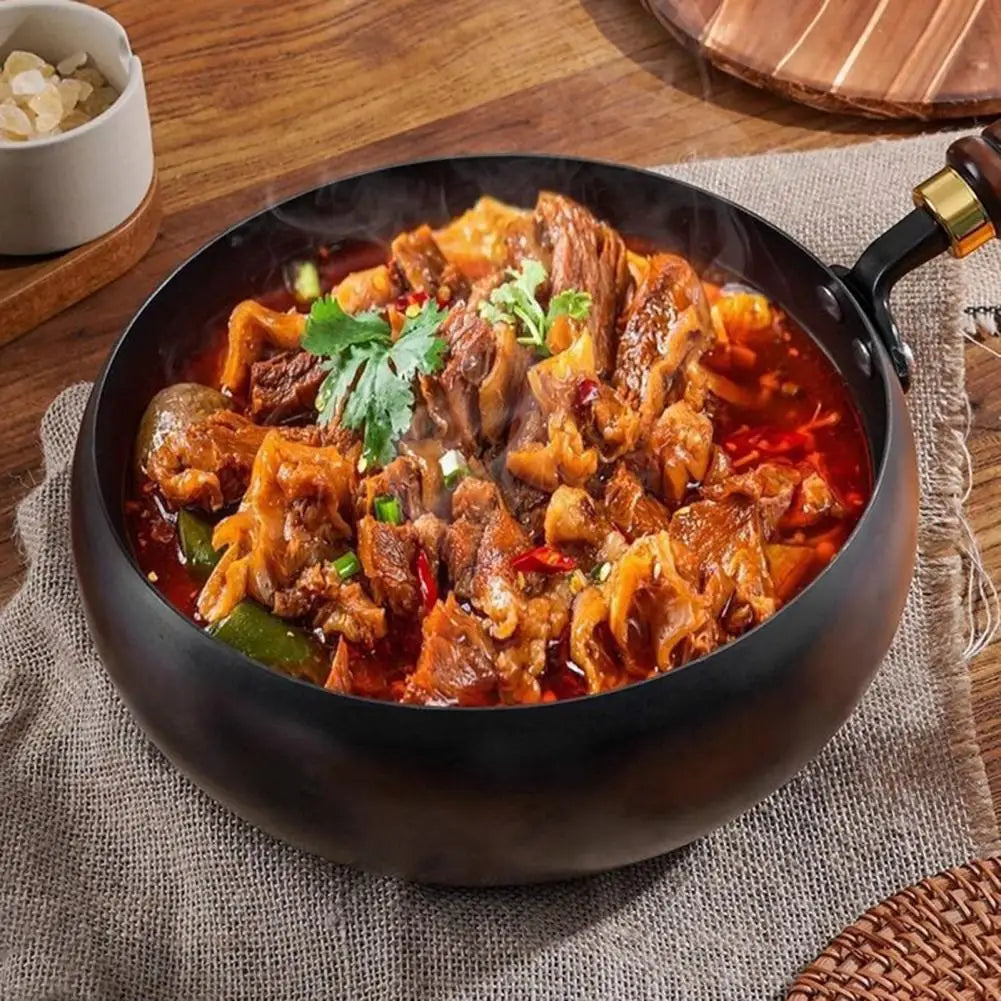 Cast Iron Wok with Lid & Spatula 24/28cm – Induction Ready