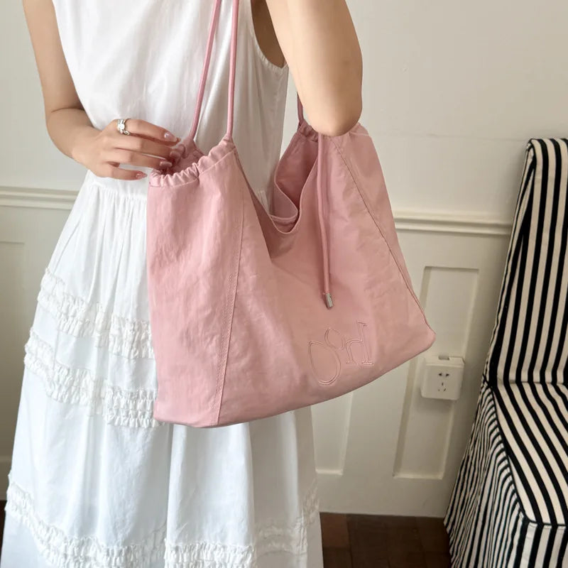 Korean Canvas Tote Bag – Large Women's Commuter Shoulder Bag Canvas Tote Bag Nixie