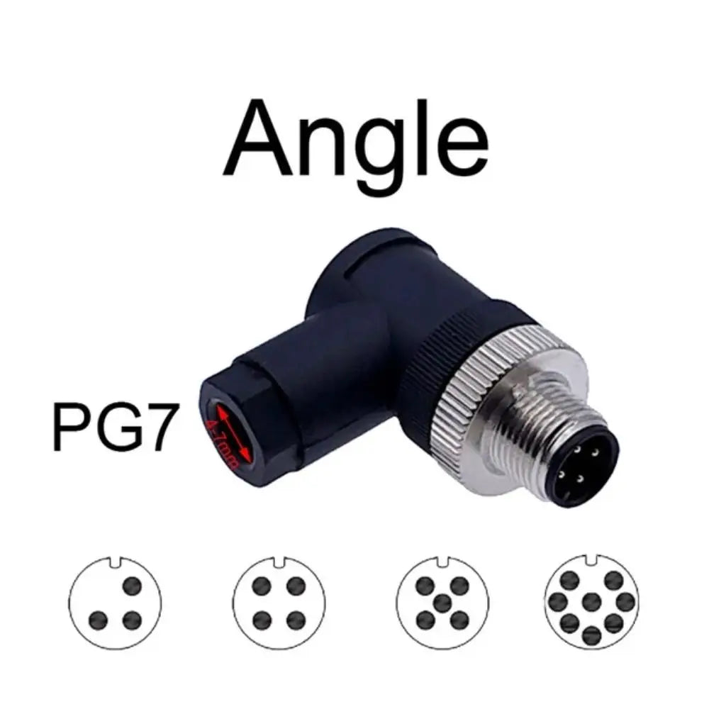 M12 Waterproof Sensor Connector 4/5/8 Pin Male Female Plug PG7 Sensor Connector Nixie