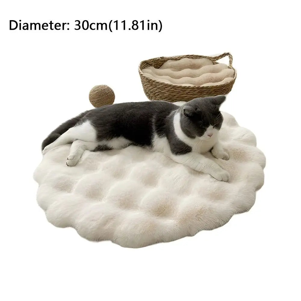 Round Washable Pet Mat – Non-Slip Plush Cat & Dog Sleeping Pad Pet Sleeping Mat Nixie