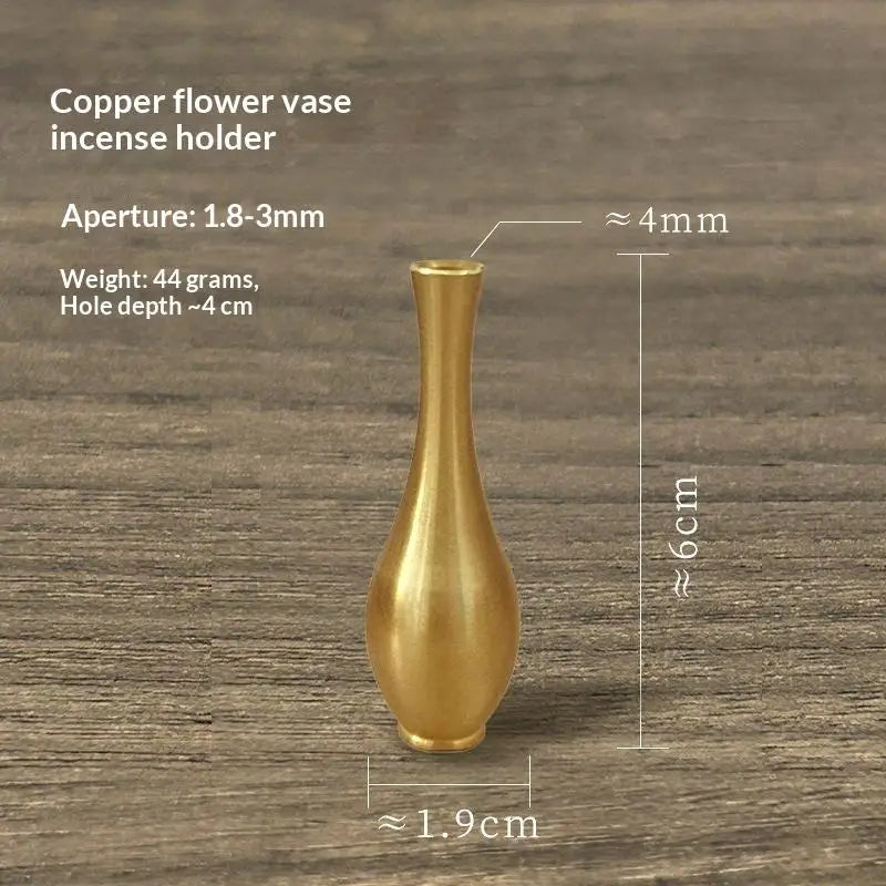 Solid Brass Incense Holder Set – Stick, Coil & Vase Zen Decor