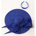 Wide Brim Women's Fascinator Hat with Headband | Derby Style Fascinator Hat Nixie RoyalBlue