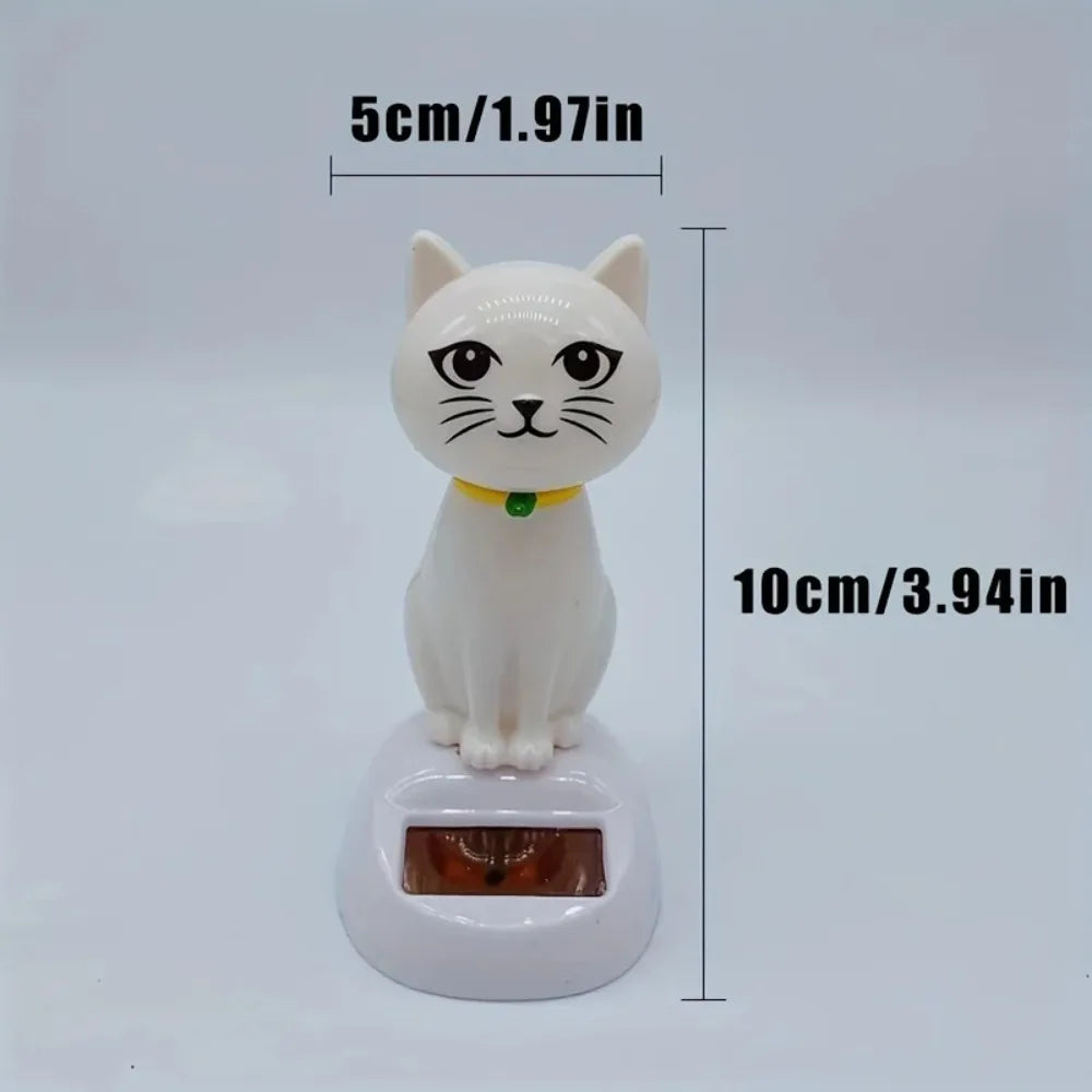 Solar Powered Waving Cat Ornament – Resin Car Dashboard Decor