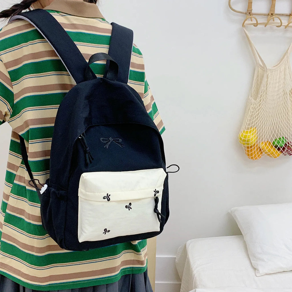 Nixie Korean-Style Girls School Backpack – Nylon 2025