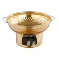 Stainless Steel Thai Tom Yum Hot Pot with Double Handles Hot Pot Cookware Nixie Gold 22cm