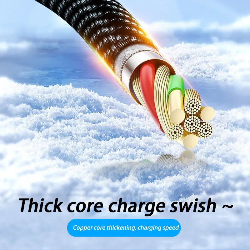 120W USB-A to USB-C Fast Charge Cable with LED Display