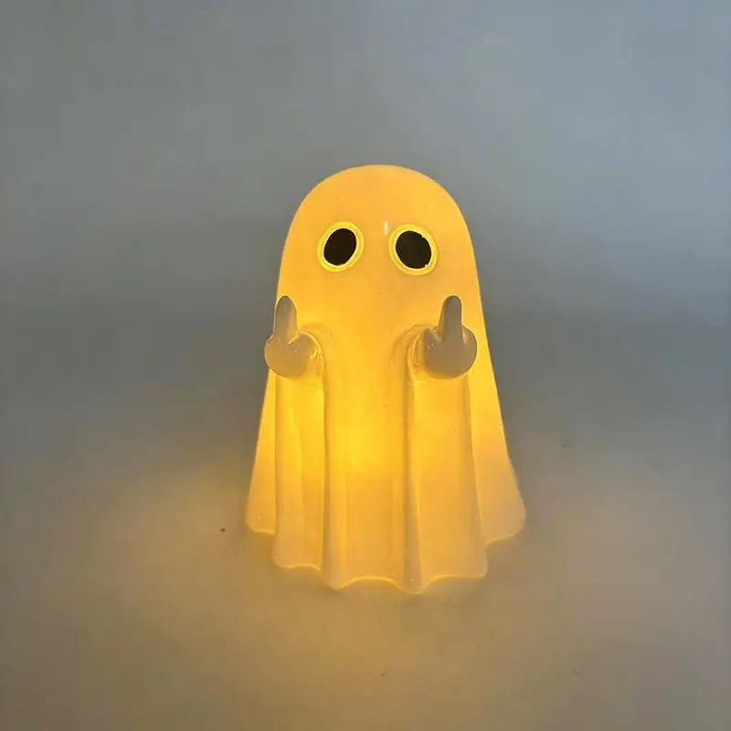 Cute Halloween Ghost Resin Statue – Mini Desktop Shelf Décor Halloween Resin Ornament Nixie A5