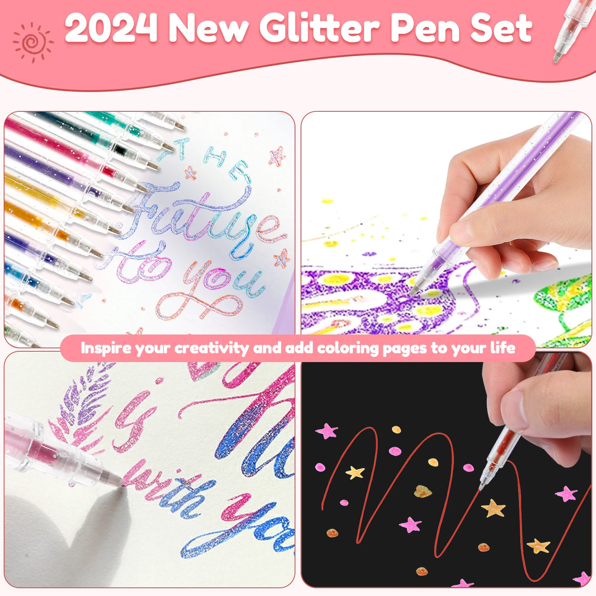 Glitter Gel Pen Set – 18 & 36 Neon Colors for Kids & Adults Glitter Gel Pen Set Nixie