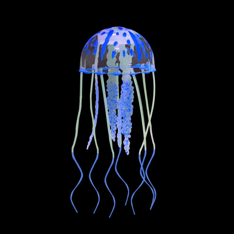 Glowing Jellyfish Aquarium Ornament | Silicone Fish Tank Decor Aquarium Ornament Nixie A4