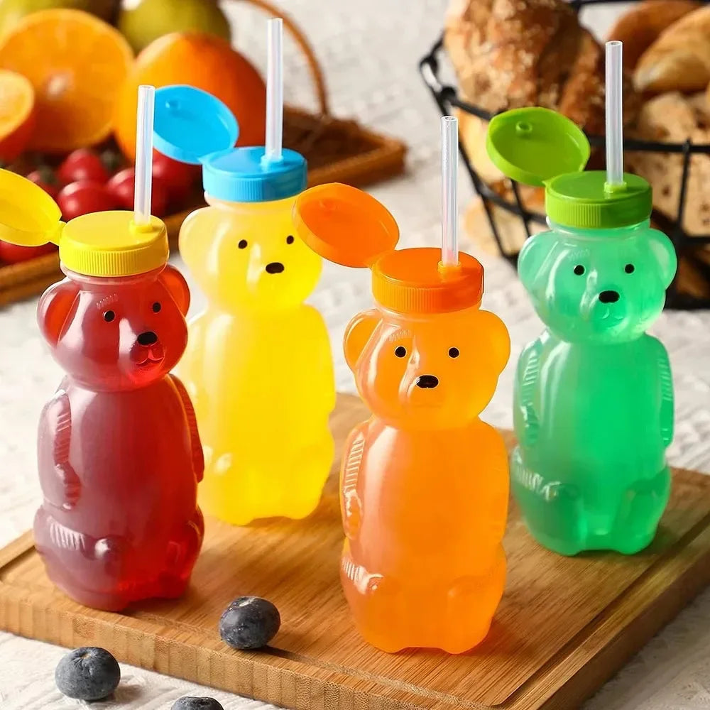 Honey Bear Straw Cups for Babies – 8 OZ BPA-Free Sippy Bottles