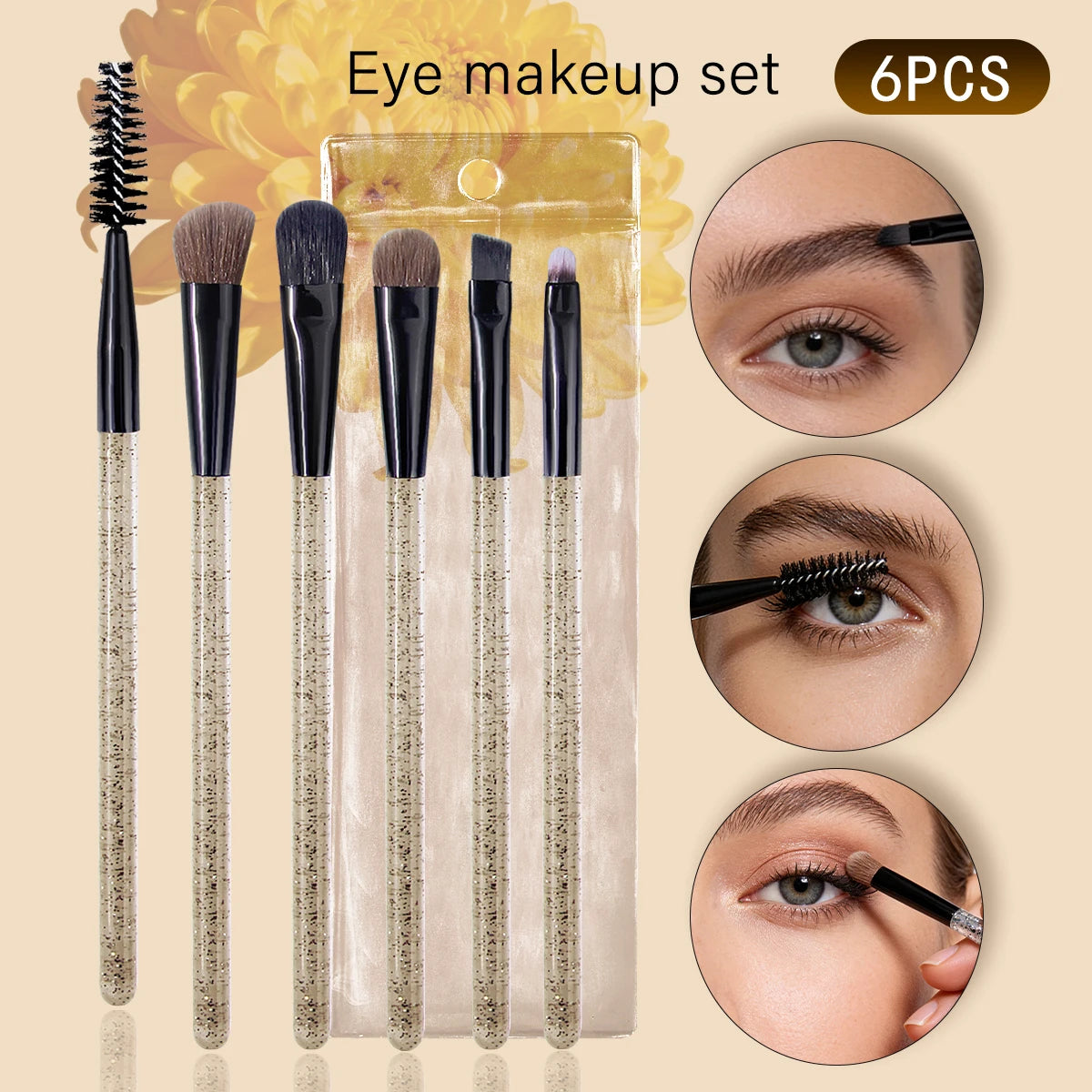 6PCS Makeup Brush Set with Storage Bag – Soft Bristles Makeup Brush Set Nixie black