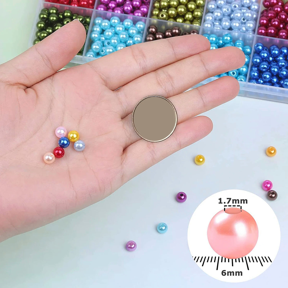 1960Pcs DIY Bracelet Beads Kit – 6mm, 28 Colors + Storage Box DIY Jewelry Bead Kit Nixie