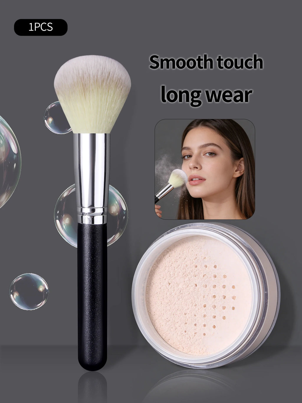 Three-Color Blush & Contour Brush – Wood Handle Makeup Tool Makeup Contour Brush Nixie