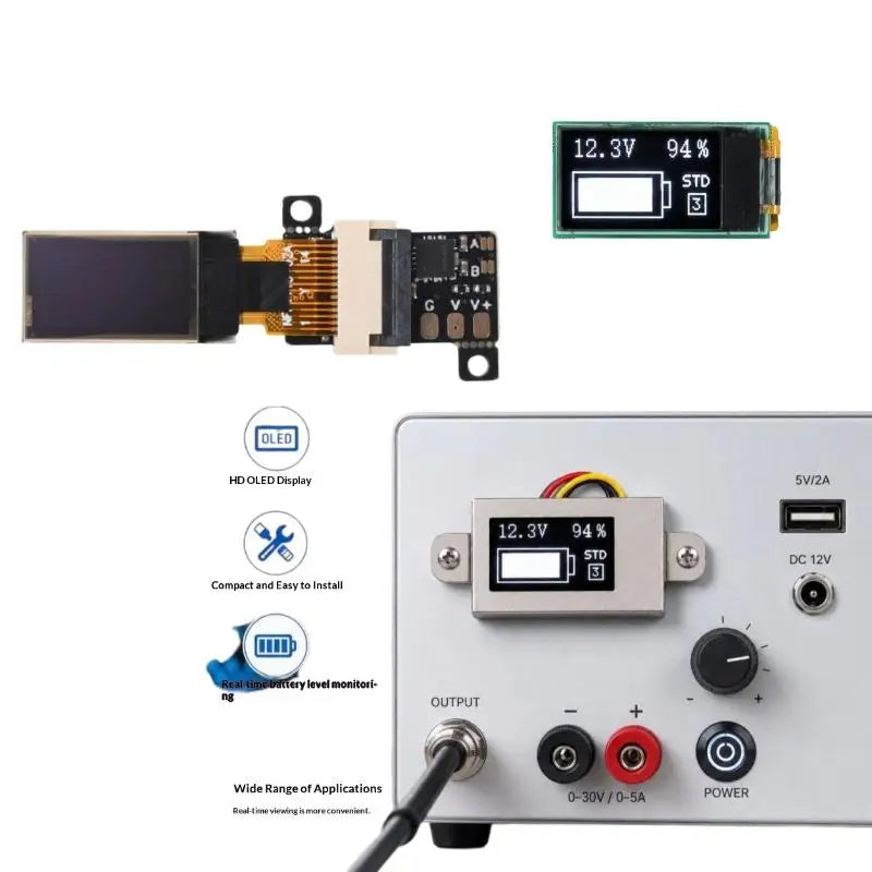OLED Digital Voltmeter DC 0-30V | 1-6S Battery Level Tester Digital Voltmeter Nixie