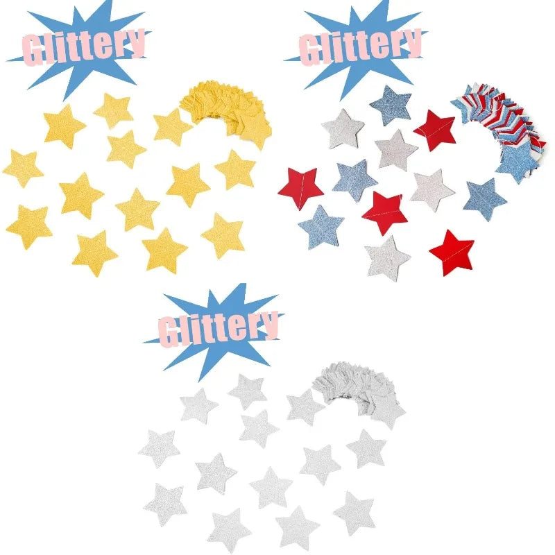 Gold Glitter Star Garland 2.5M – Party Hanging Banner Party Garland Banner Nixie