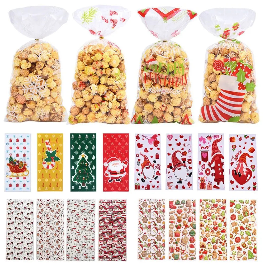 50PCS Christmas Cartoon Candy Bags – OPP Gift Packaging Bags Christmas Gift Bags Nixie