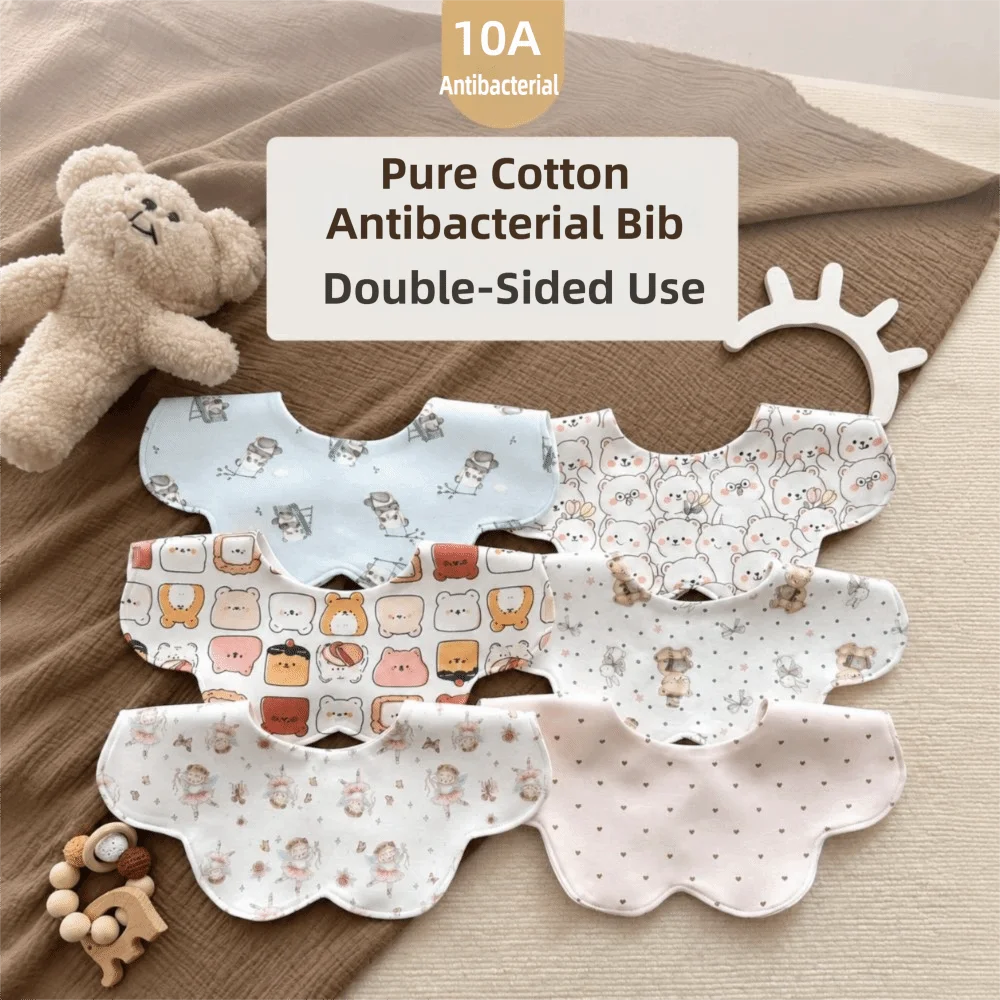 Nixie Reversible Baby Bib | Soft Cotton, Snap, Antibacterial Baby Drool Bib Nixie