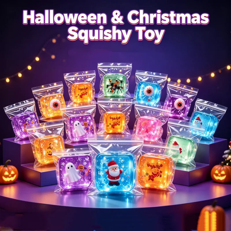 Halloween Christmas Squishy Cube Fidget Toy | Ghost, Santa & More Squishy Fidget Toy Nixie