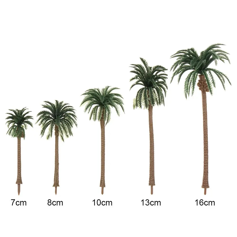 5Pcs Miniature Coconut Palm Tree Models – DIY Micro Landscape Miniature Landscape Figurine Nixie