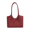 Maillard Retro Woven Shoulder Bag – Large Capacity Women's Tote Women's Shoulder Bag Nixie red
