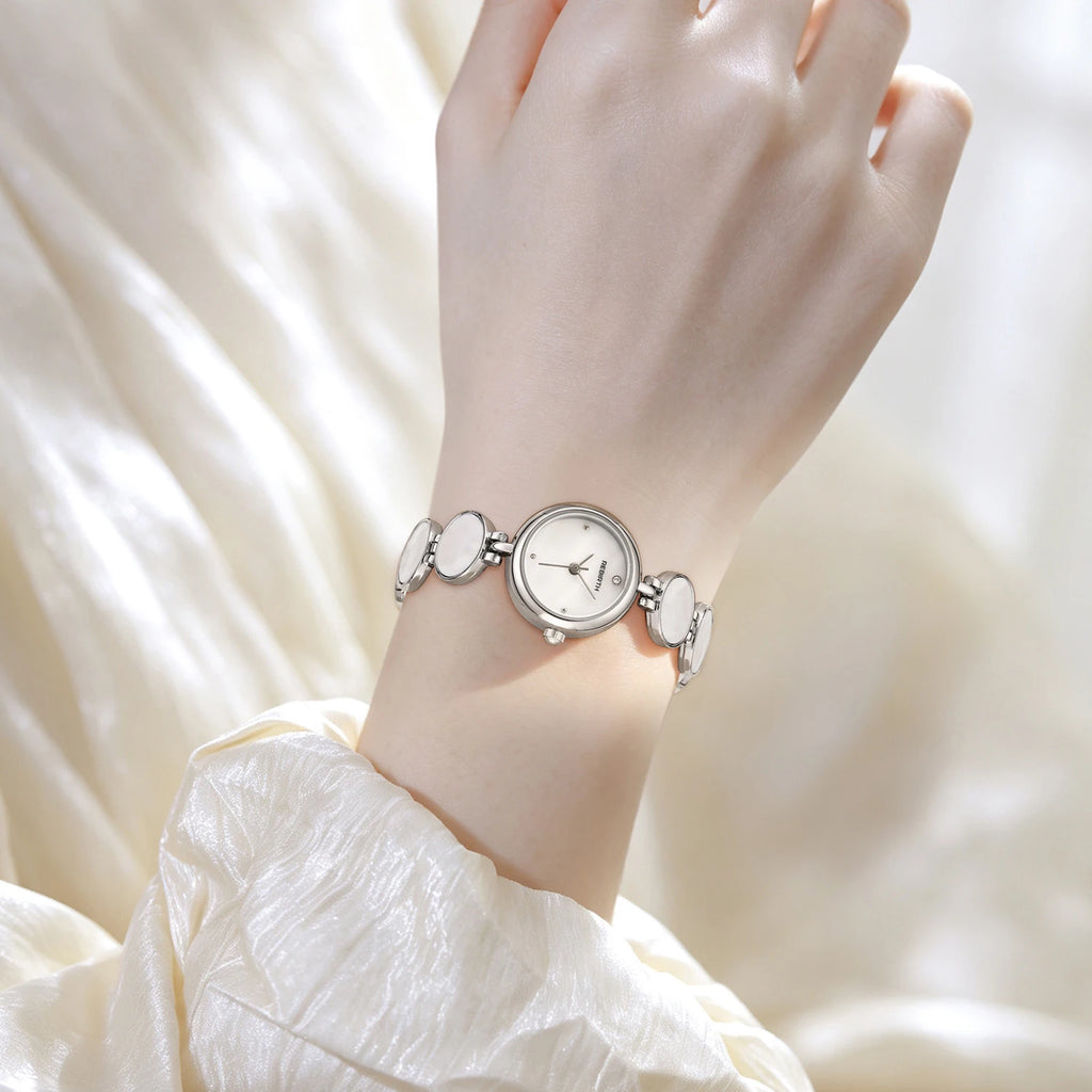 REBIRTH Women's Quartz Watch | Mother-of-Pearl & Diamond Dial Women's Quartz Watch Nixie