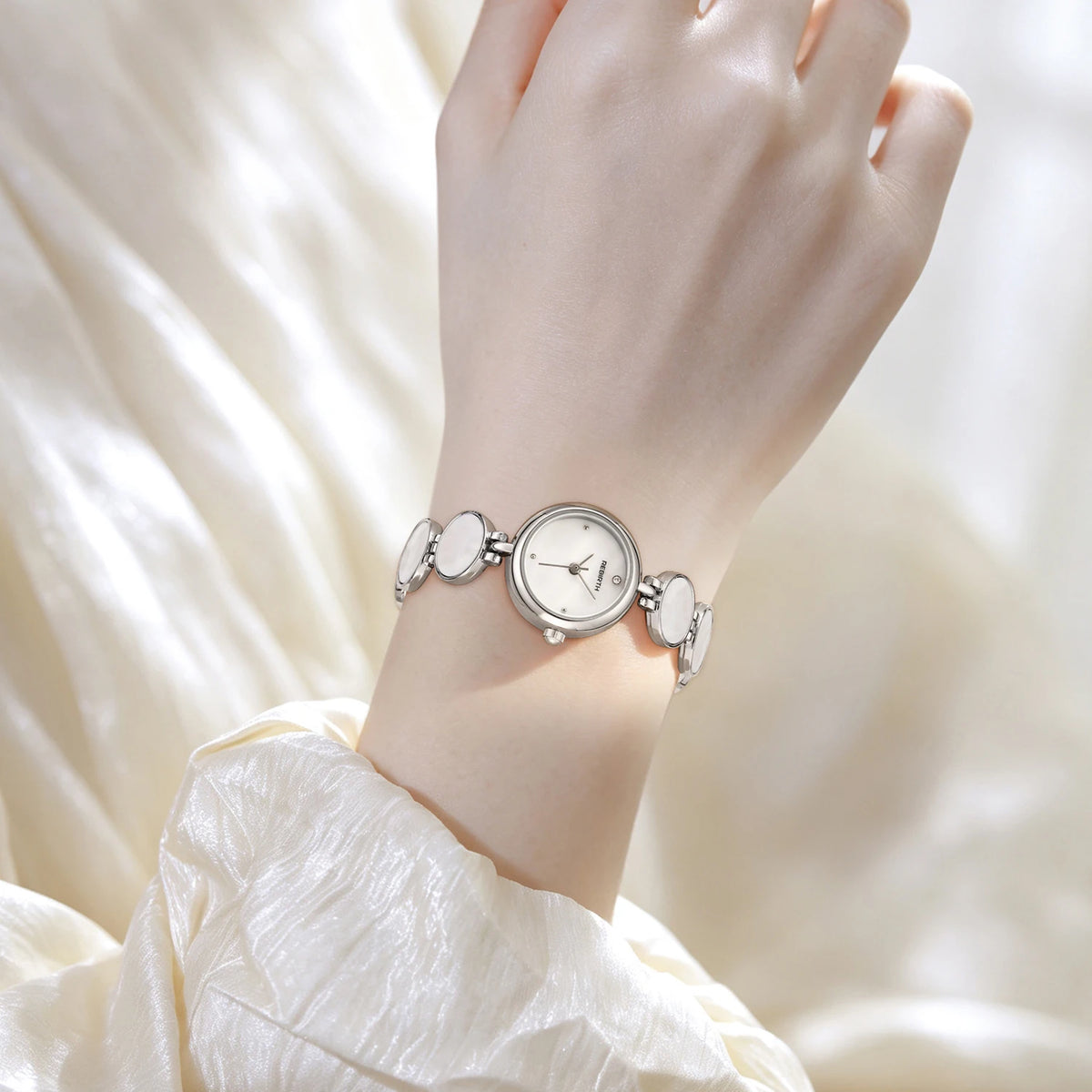 REBIRTH Women's Quartz Watch | Mother-of-Pearl & Diamond Dial Women's Quartz Watch Nixie
