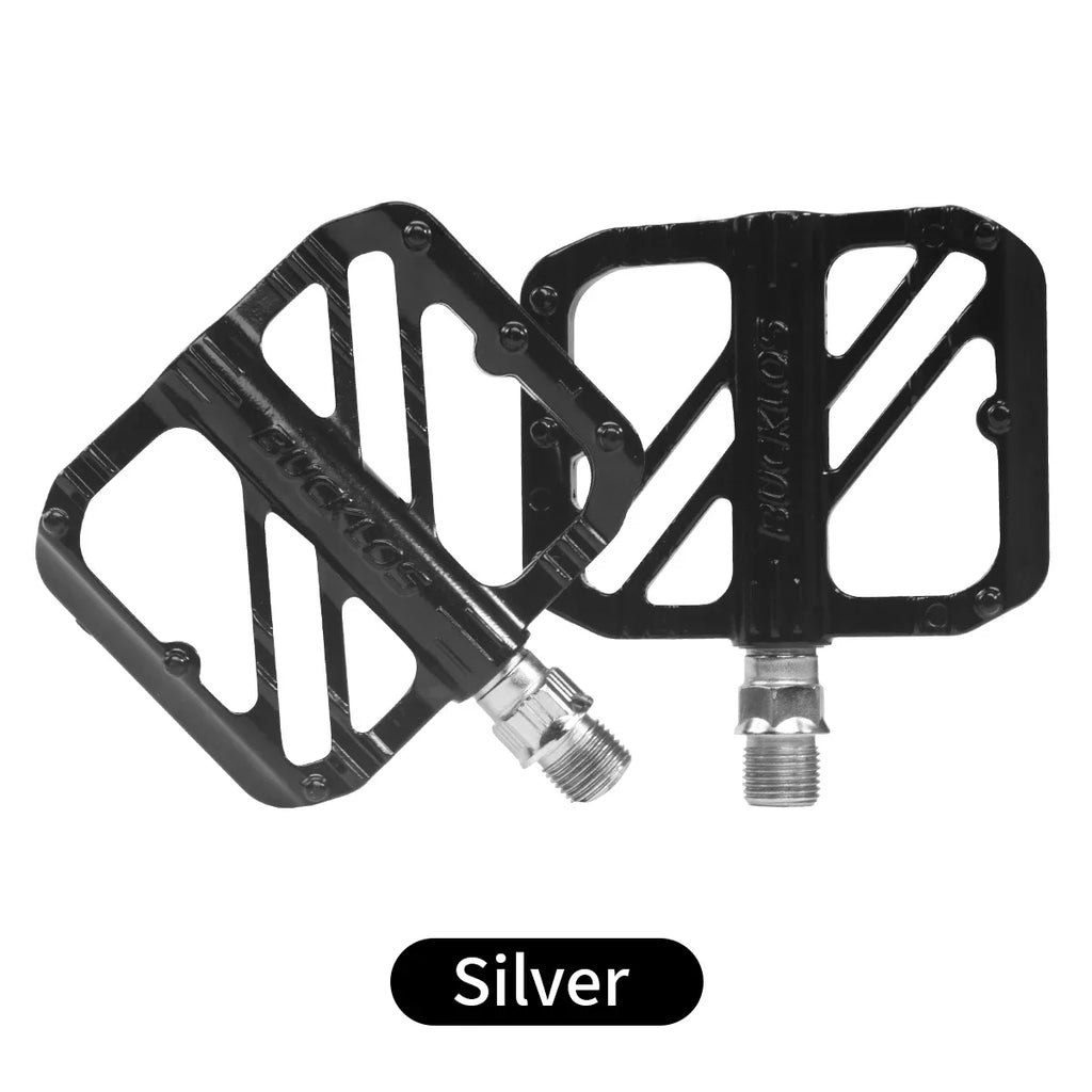 Aluminum Flat Bike Pedals MTB & Road – R36 R27 M29 DU Bearing Flat Bike Pedals Nixie R36 SILVER