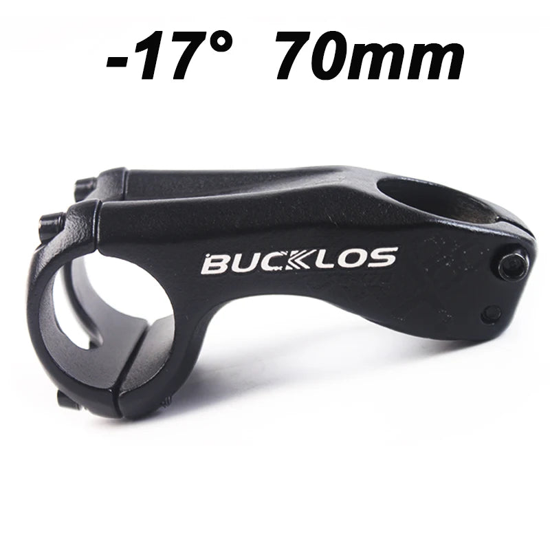 BUCKLOS 70mm -17° Negative MTB Bike Stem | Aluminum Alloy MTB Bike Stem Nixie White logo