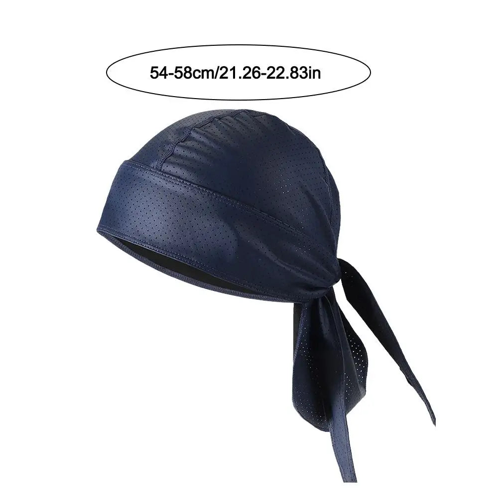 Hip Hop PU Durag Pirate Bandana Hat – Adjustable Head Scarf Durag Bandana Hat Nixie