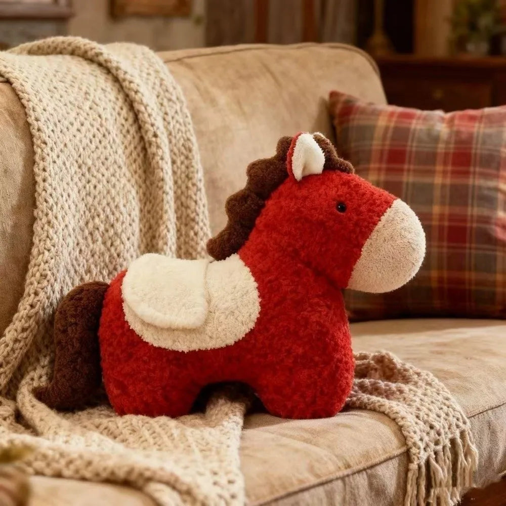 Horse Stuffed Animal Plush Throw Pillow – Lunar New Year Gift