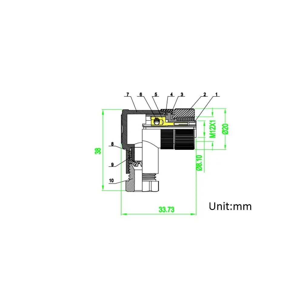 M12 Waterproof Sensor Connector 4/5/8 Pin Male Female Plug PG7 Sensor Connector Nixie