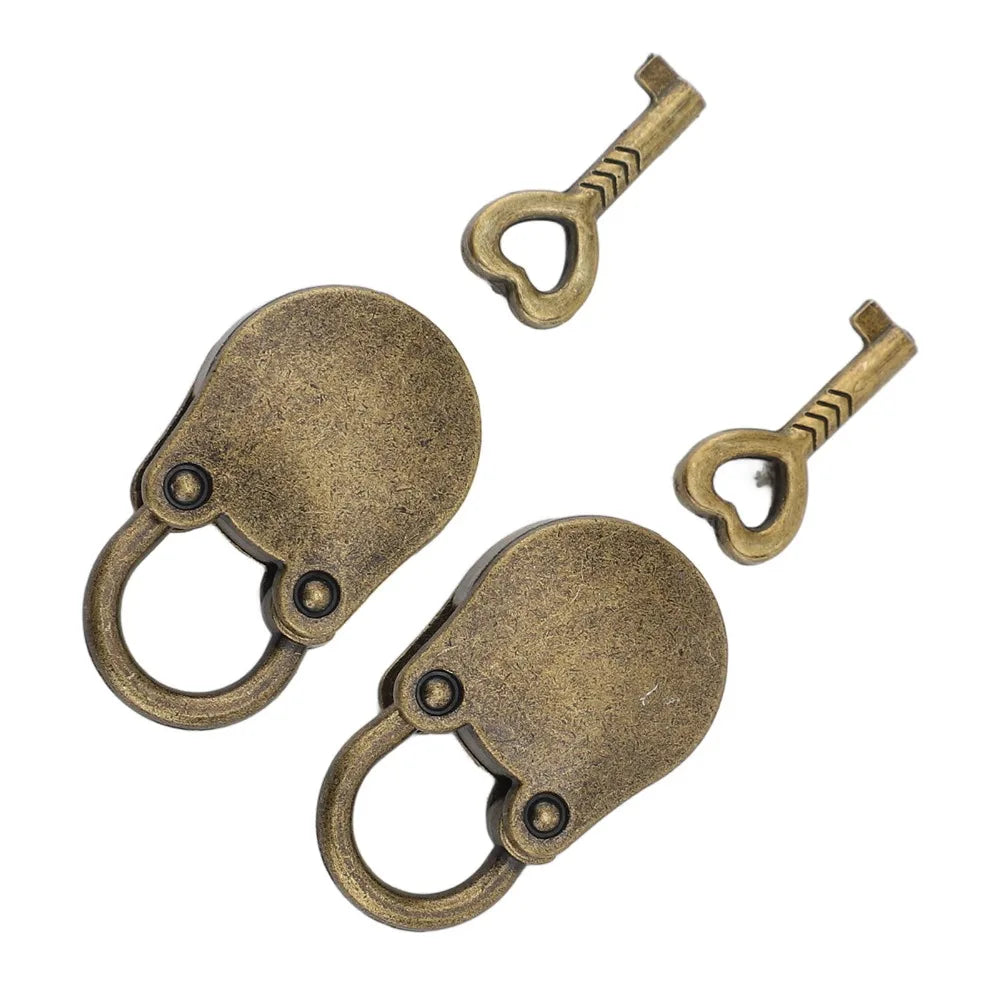 2-Pack Bear Shaped Mini Padlocks with Keys – Gold & Bronze Zinc