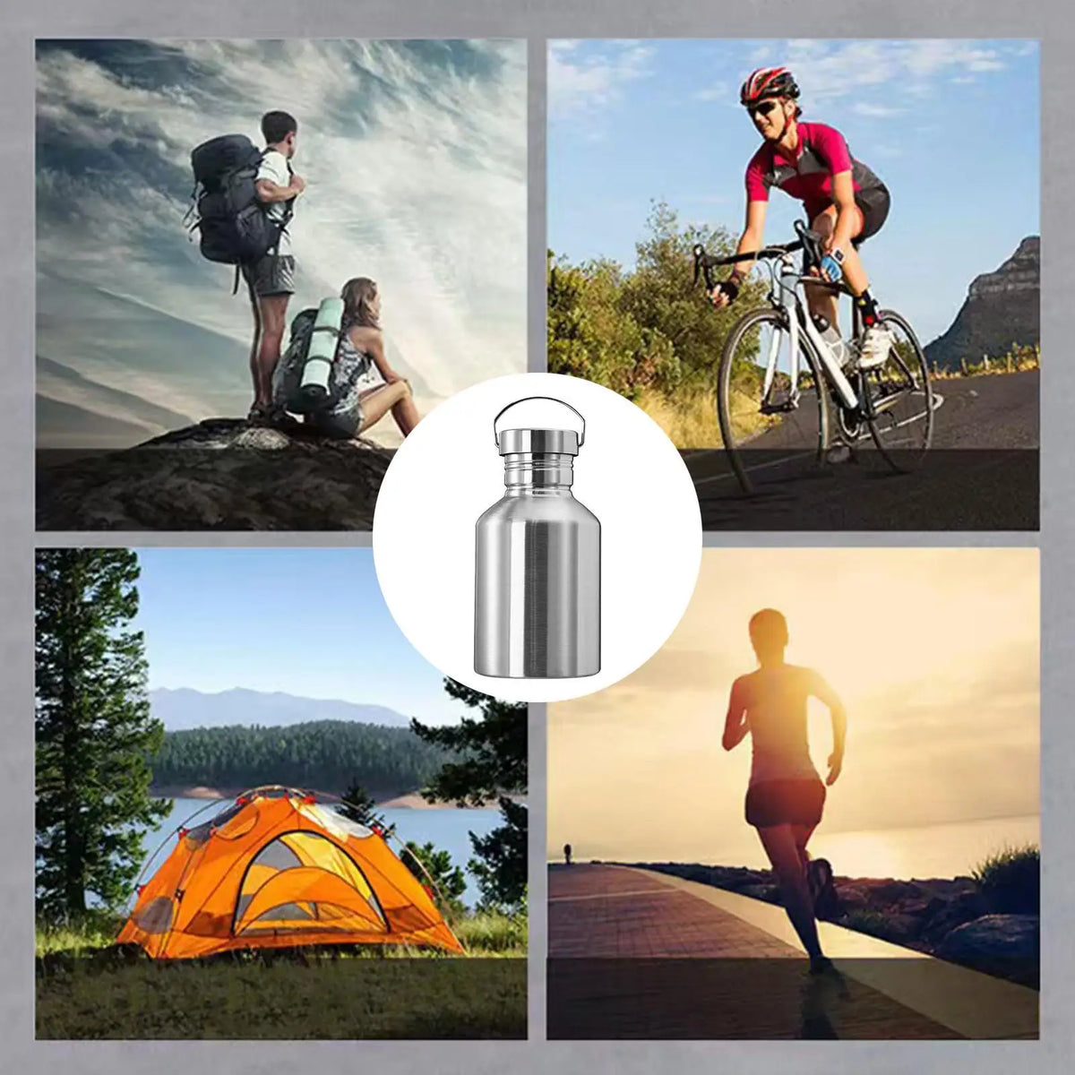 2L Stainless Steel Travel Water Bottle with Filter & Handle Sports Water Bottle Nixie