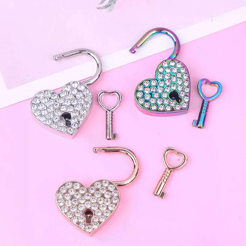 Heart Shaped Metal Keyed Padlock for Jewelry Box & Gifts Decorative Padlock Nixie