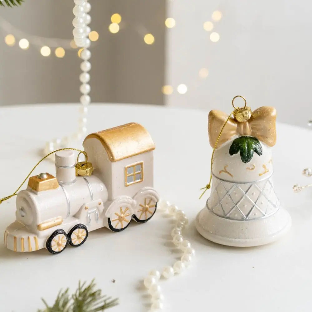 Snowman House Christmas Ceramic Pendant Ornament | Décor Christmas Ornament Nixie