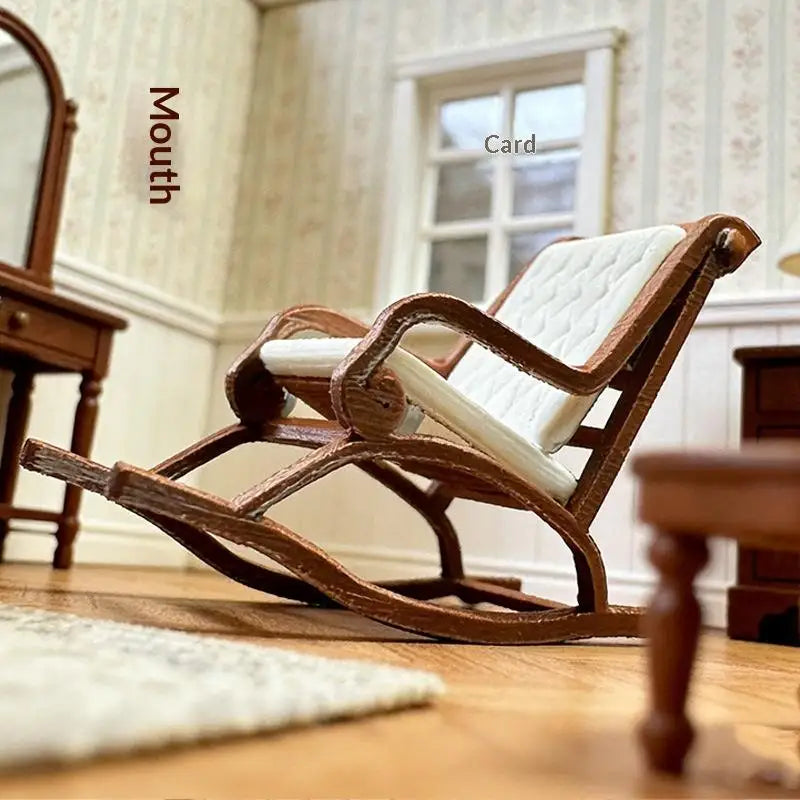 1:12 Miniature Rocking Chair Dollhouse Furniture & Photo Prop Dollhouse Miniature Furniture Nixie