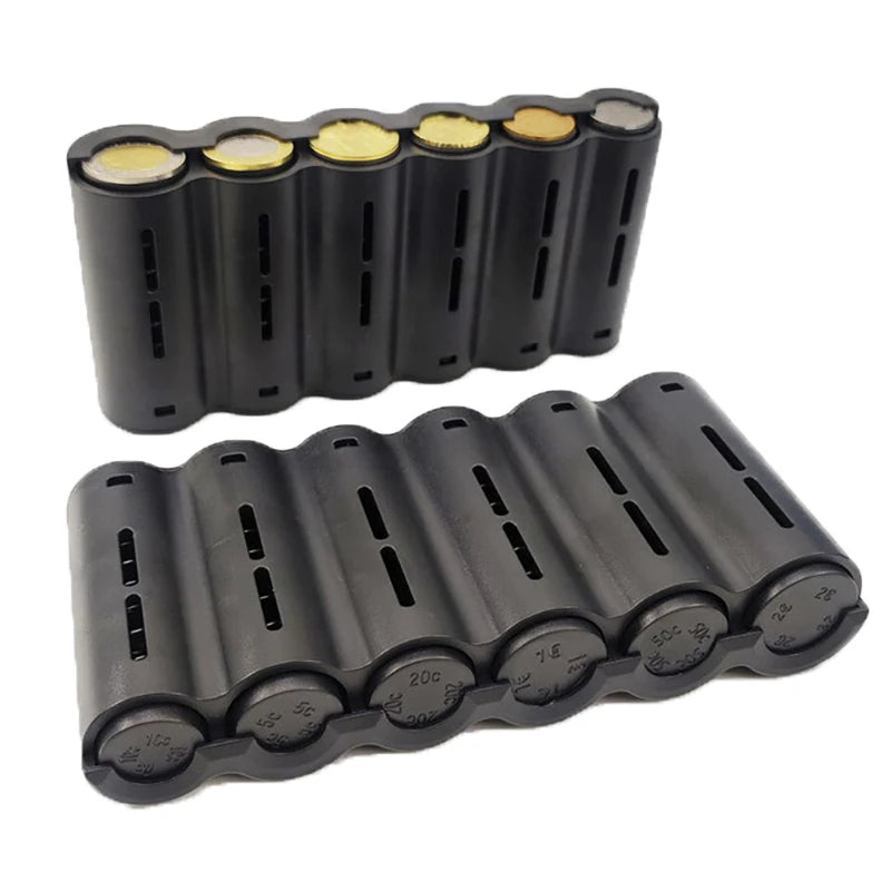 Portable 6-Slot Euro Coin Dispenser & Holder with Spring Coin Dispenser Holder Nixie