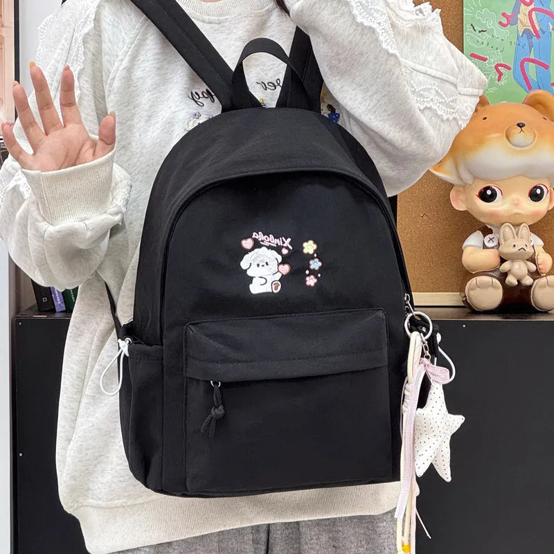 Cute Cartoon Embroidered Backpack – Lightweight Girls School Bag Girls School Backpack Nixie