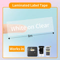 TZe-135 Compatible Label Tape 12mm White on Clear – Labelife Label Maker Tape Nixie White on Clear 12mm
