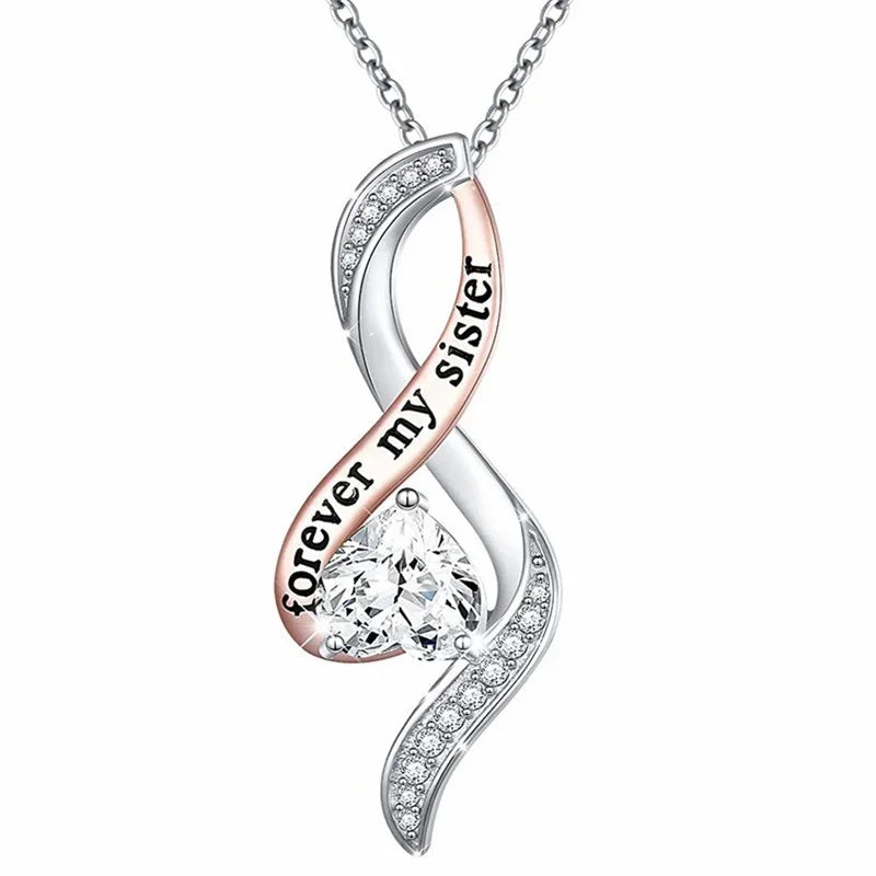 Love Heart Silver Pendant Necklace – Sister Mother Friend Gift Pendant Necklace Nixie