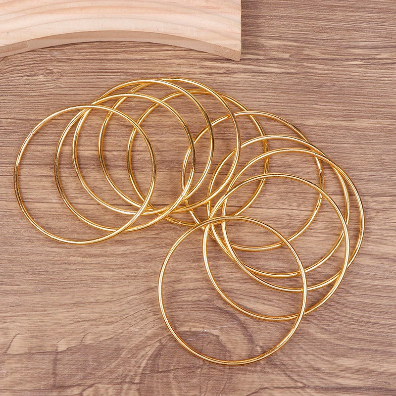 10-Pack 3-Inch Gold Metal Rings for Dreamcatchers & Macrame Craft Hoop Rings Nixie