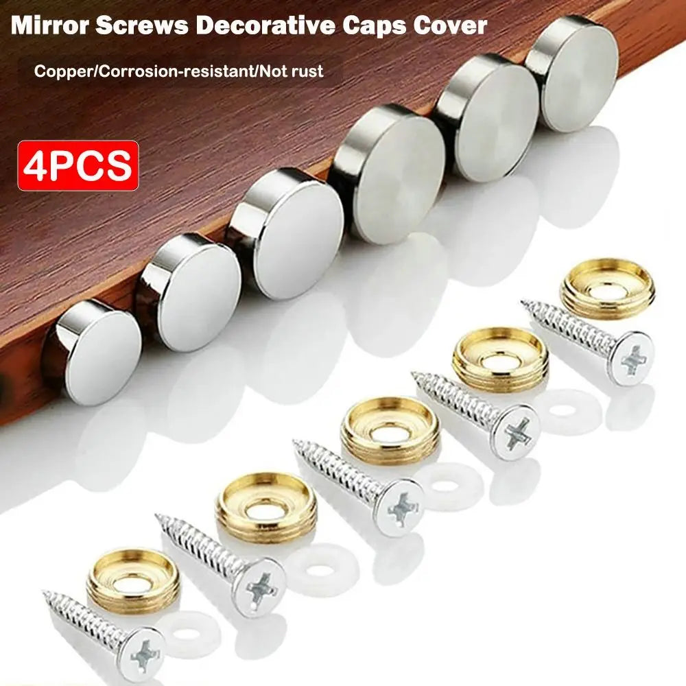 Copper Decorative Mirror Screws with Chrome Caps – Multi Size