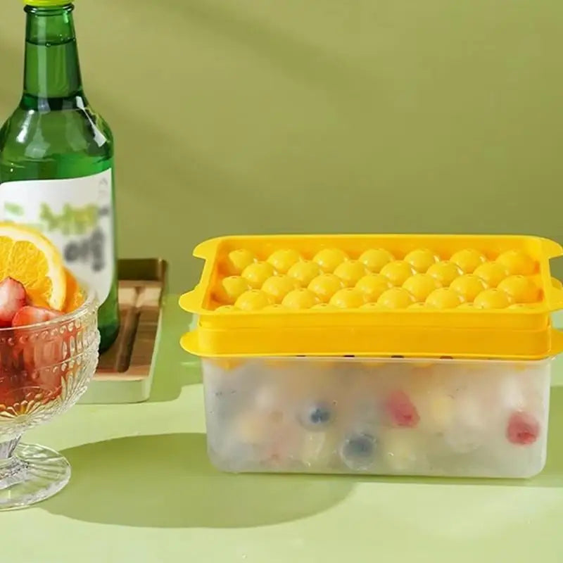 BPA-Free Round Ice Ball Maker Mold 3-Pc Set with Dust-Proof Lid Ice Ball Mold Nixie