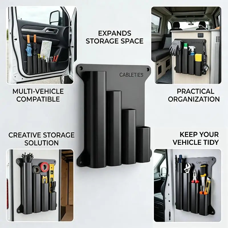 Wall Mount Zip Tie & Tool Organizer – 4/5-Slot Storage
