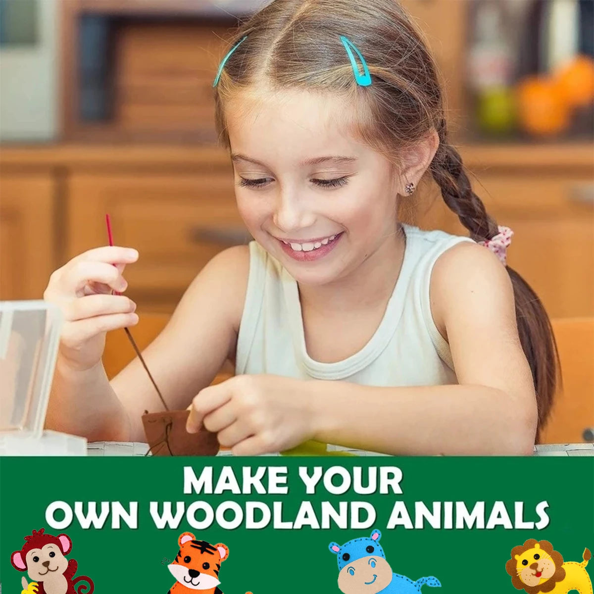 DIY Felt Animal Sewing Kit for Kids – Beginner Craft Set Kids Sewing Craft Kit Nixie